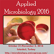 World Congress and Expo on Applied Microbiology 2016 is a three day conference going to be held with the support of international representatives and editorial members from  Journal of Plant Pathology and Microbiology, Journal of Medical Microbiology and Diagnosis, Journal of Microbial & Biochemical Technology, Journal of Bioremediation and Biodegradation, Journal of Marine Biology and Oceanography and The Journal of Advances in Genetic Engineering & Biotechnology. 