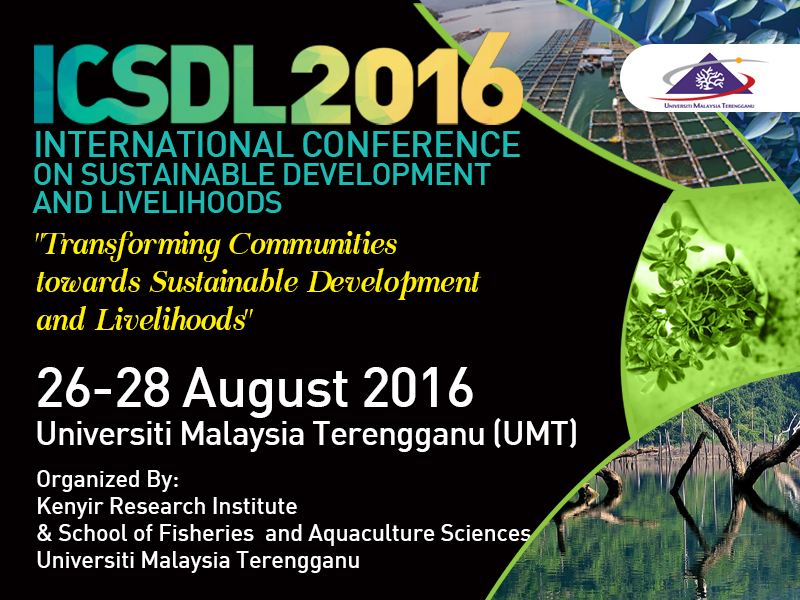INTERNATIONAL CONFERENCE ON SUSTAINABLE DEVELOPMENT AND LIVELIHOODS (ICSDL) 2016 is held as an effort to improve the development of sustainable community livelihoods as well as to envision sustainable futures. It provides a platform for scientists, researchers, practitioners and post graduate students from all over the world to share their ideas and research findings and present solutions to unsustainable development and community livelihood issues in developed and developing countries.