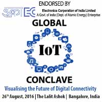 As India is focusing on getting 'smarter' with the 100 Smart Cities project by the government, analysts predict that the Internet Of Things is the answer to bring these projects to term with over a billion things to be connected to the Internet by 2020.

We are therefore pleased to announce the 'Global IOT Conclave' scheduled to take place on the 2nd of June in Bengaluru. This will be an intense summit filled with analyst insights, case study presentations, meetings and networking opportunities to help you better understand the future and be one step ahead of the rest.