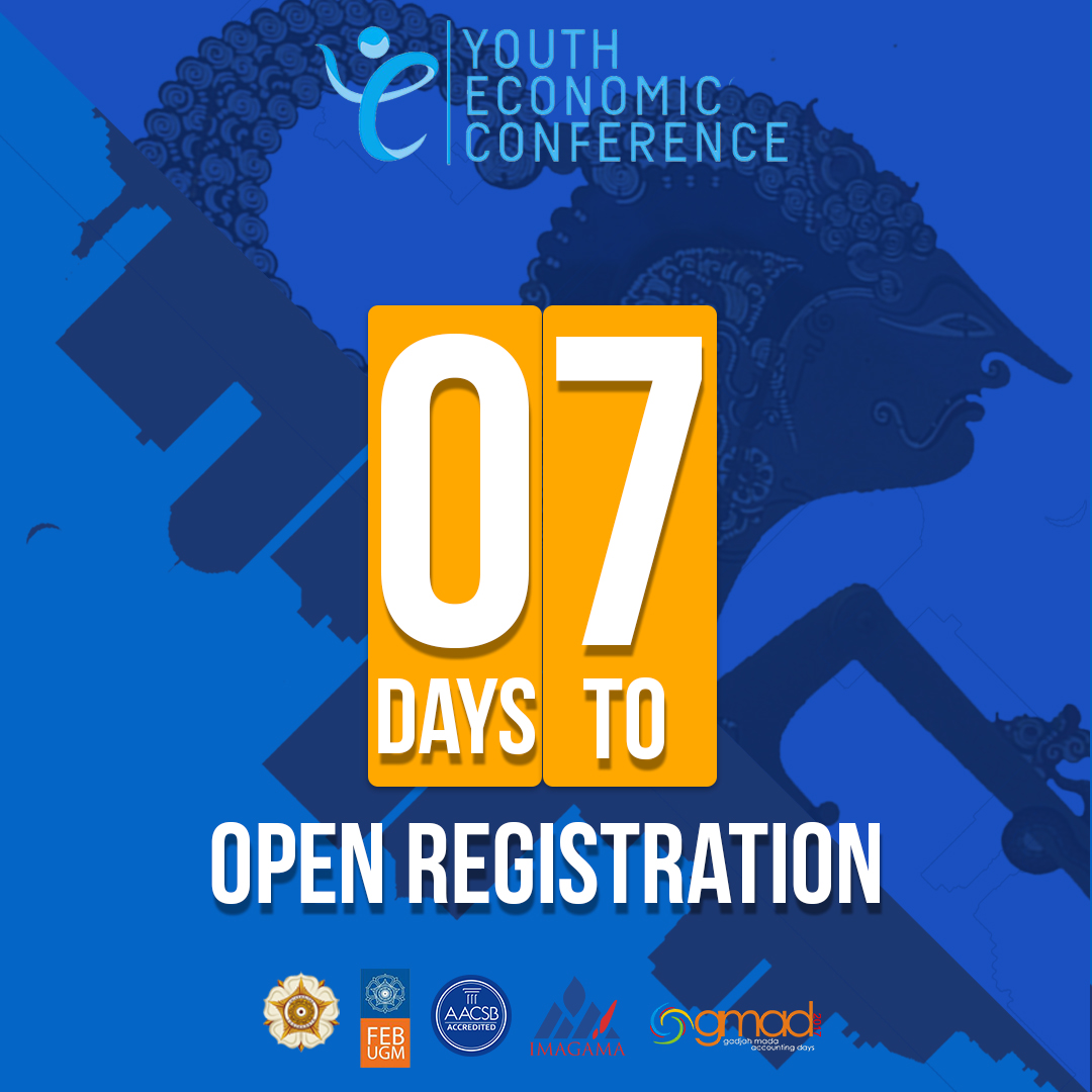 Greetings to all dedicated youths,

The registration period is just around the corner. Have you gathered up your team members? 

Don't miss out on your chance to participate in the prestigious Youth Economic Conference 2017. The culturally rich city of Yogyakarta is waiting for you!

For further information:
Line: @aju6891t 
IG: @gmad_ugm
Twitter: @gmad2017

CP:
Dania +628 1934 166 486
Fatika +628 5640 189 547

#YEConGMAD2017 #YEC2017 #takeittothenextlevel