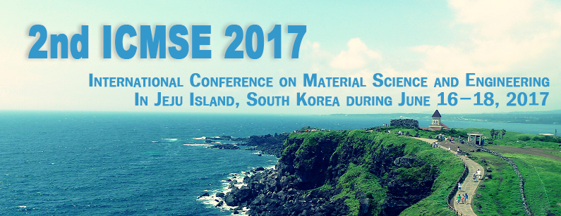 2nd ICMSE 2017| Applied Mechanics and Materials (ISSN : 1662-7482) by Trans Tech Publication | All accepted papers will be submitted to be indexed by Ei-compendex and SCOPUS |Remote presentation of poster is available. Do not need to attend conference.
