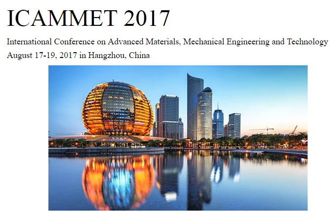 Proceeding Papers of ICAMMET 2017 are submitted to EI-Compendex, Scopus, and CPCI-S (Web of Science) indexing registration.
Volumes published or to be published in Atlantis Advances in Engineering Research. (ISSN 2352-5401)
Remote presentation of posters are available. Authors can take part in this conference without attendance.