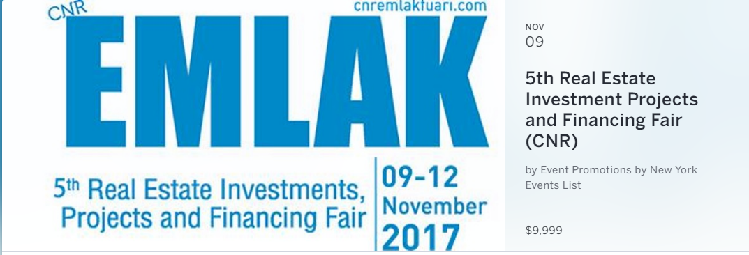 CNR Emlak - Real Estate Investment Projects and Financing Fair which will be held between the dates of 9-12 November 2017, at CNR Expo Center, Istanbul.
The Show brings together the leading real estate companies, investors, occupiers, properties and finance professionals from all over the world for the fourth time.