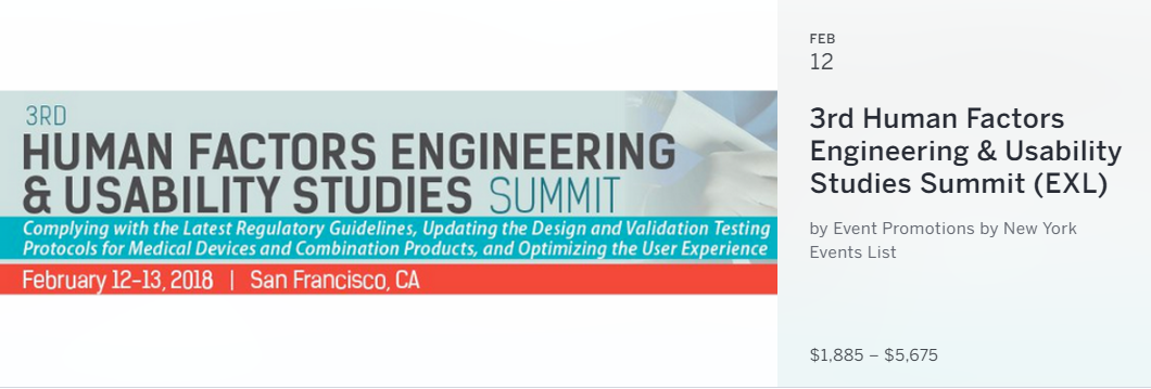 3rd Human Factors Engineering & Usability Studies Summit (EXL)