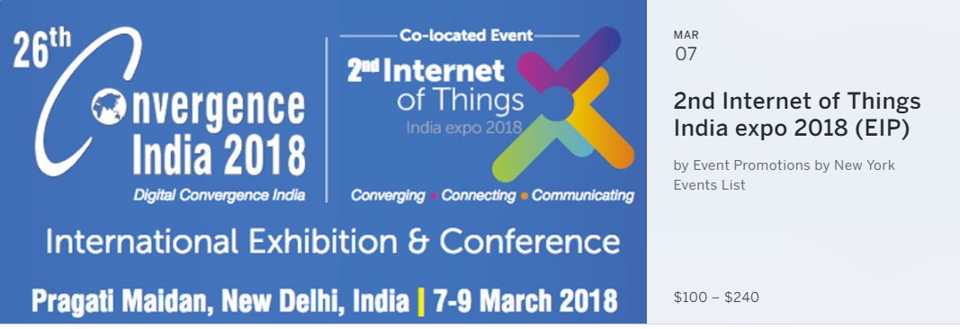 2nd Internet of Things India expo 2018 (EIP)