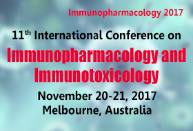Immunopharmacology2017 conference gathers researcher, immunologist, professors, directors, students and industrial professionals from australia, asia pacific, europe, USA, Dubai to attend the International Conference on Immunopharmacology and Immunotoxicology slated on Nov 20-21, 2017 at Melbourne, Australia.