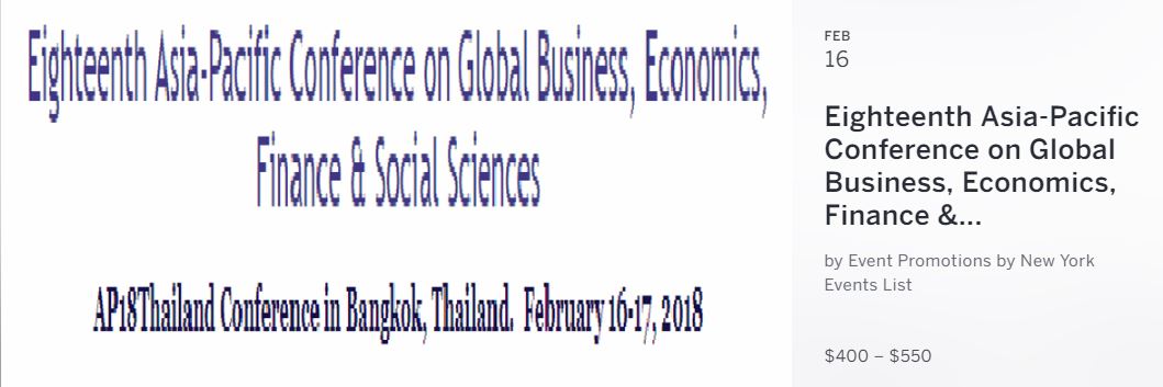 18th Asia Pacific Conference On Global Business Economics Finance Social Sciences 