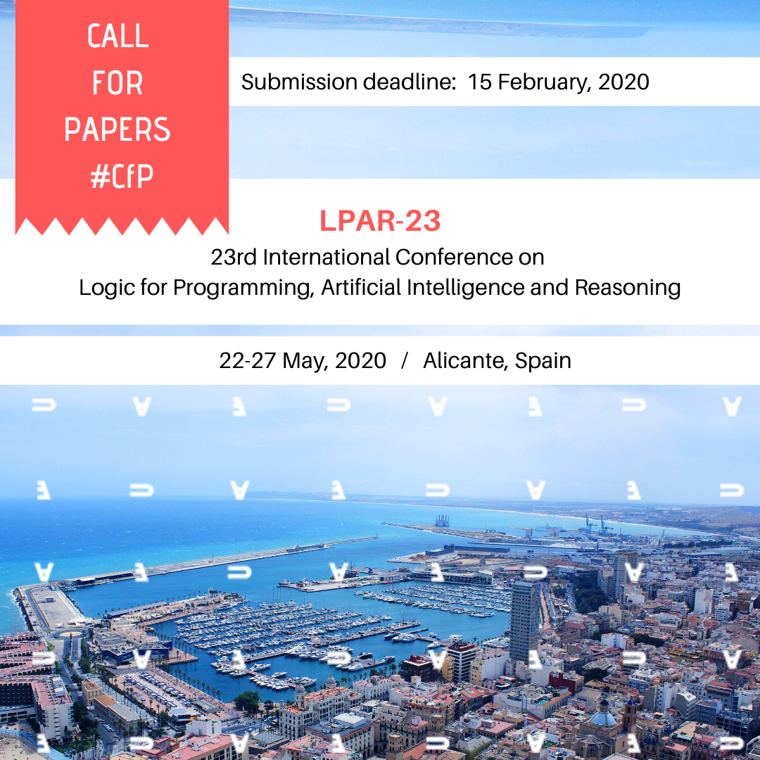 LPAR23: 23rd International Conference on Logic for Programming, Artificial Intelligence and Reasoning