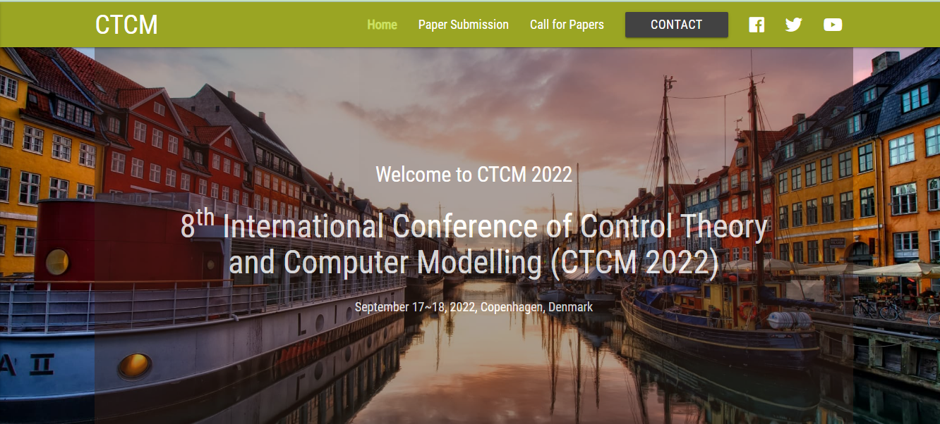 8th International Conference of Control Theory and Computer Modelling (CTCM 2022)