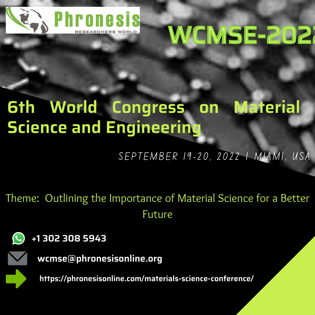 6th World Congress on Material Science and Engineering